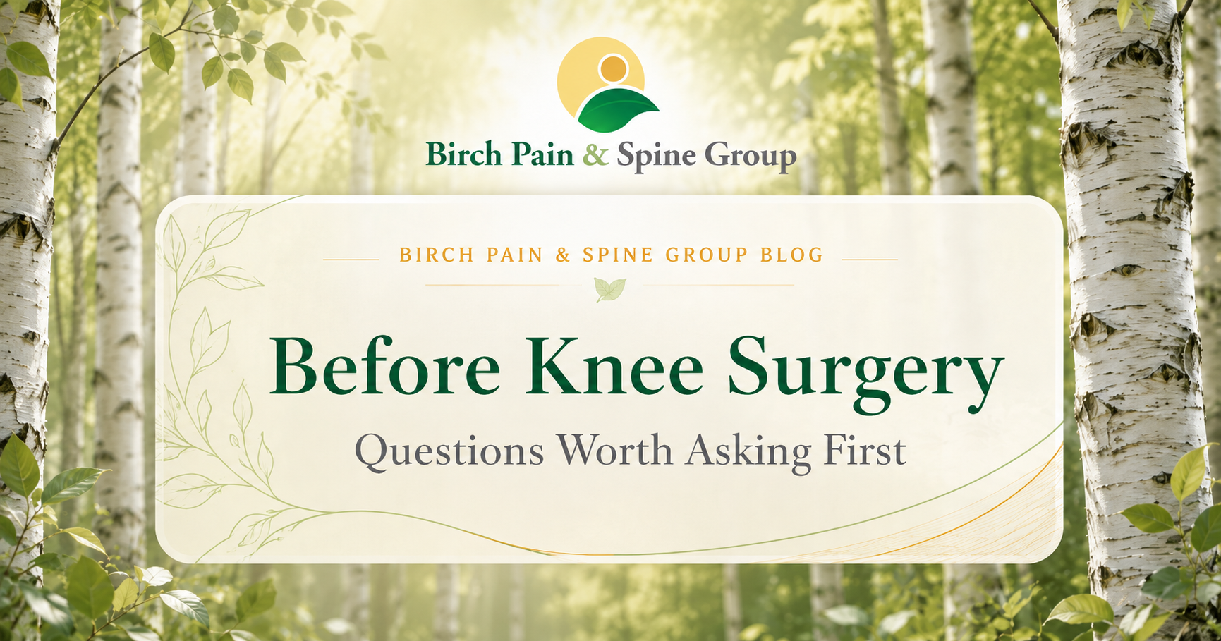 Considering non-surgical options before scheduling knee surgery
