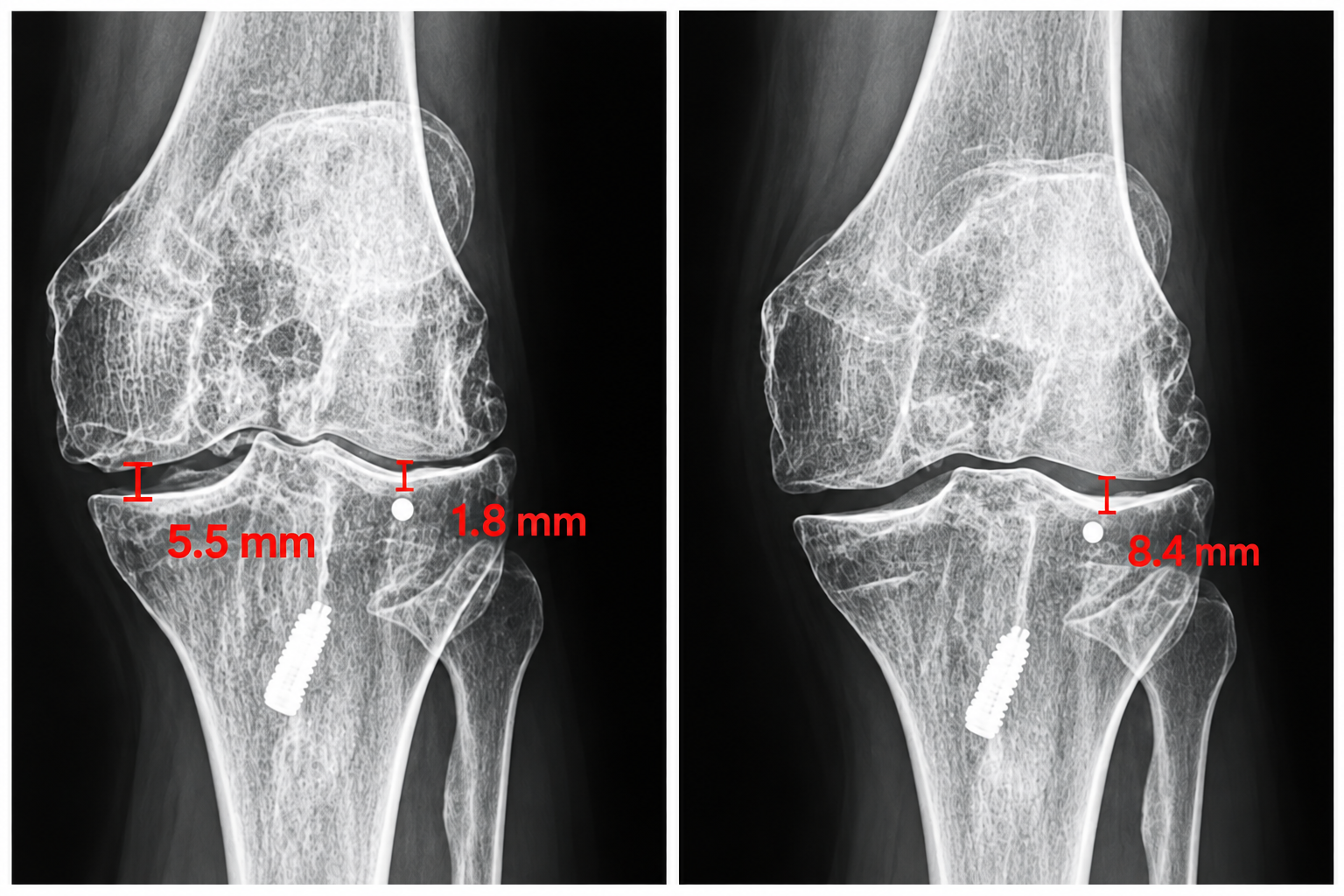 Knee Before And After Treatment